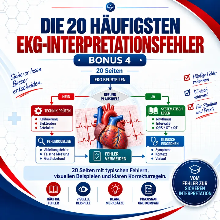 Bonus 4: Die 20 häufigsten EKG-Interpretationsfehler — 20 Seiten