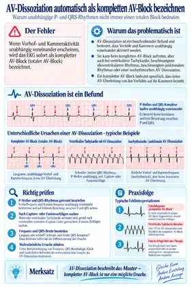 EKG-Fehler AV-Dissoziation als kompletten AV-Block bezeichnen