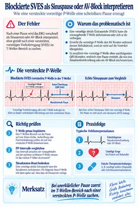 EKG-Fehler Blockierte SVES als Sinuspause oder AV-Block interpretieren