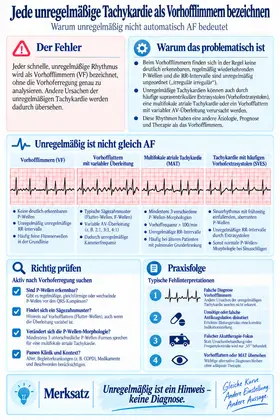EKG-Fehler Jede unregelmäßige Tachykardie als Vorhofflimmern bezeichnen