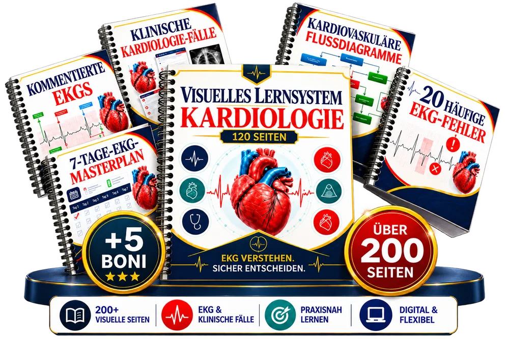 Visuelles Lernsystem Kardiologie mit 5 Bonus-E-Books und über 200 Seiten